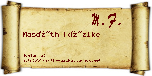 Masáth Füzike névjegykártya